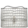 バレンシアガ BALENCIAGA ミニトラペーズ マイヨン ホワイト×ブラック レザー ショルダーバッグ シルバー金具 ショルダー クロコ型押し