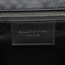 バレンシアガ BALENCIAGA ミニトラペーズ マイヨン ホワイト×ブラック レザー ショルダーバッグ シルバー金具 ショルダー クロコ型押し