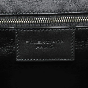 バレンシアガ BALENCIAGA ミニトラペーズ マイヨン ホワイト×ブラック レザー ショルダーバッグ シルバー金具 ショルダー クロコ型押し