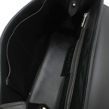 バレンシアガ BALENCIAGA ミニトラペーズ マイヨン ホワイト×ブラック レザー ショルダーバッグ シルバー金具 ショルダー クロコ型押し