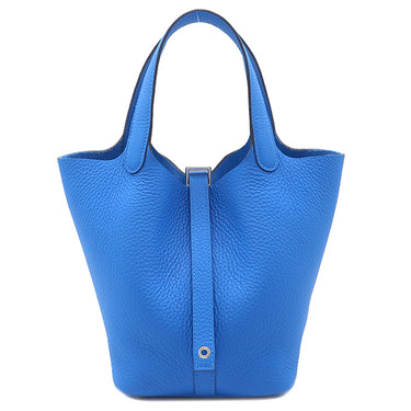 エルメス HERMES ピコタンロック 18 PM ニューブルーイドラ トリヨンクレマンス ハンドバッグ シルバー金具 新品 未使用 青 2025年製