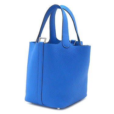 エルメス HERMES ピコタンロック 18 PM ニューブルーイドラ トリヨンクレマンス ハンドバッグ シルバー金具 新品 未使用 青 2025年製