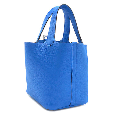 エルメス HERMES ピコタンロック 18 PM ニューブルーイドラ トリヨンクレマンス ハンドバッグ シルバー金具 新品 未使用 青 2025年製