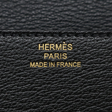 エルメス HERMES ロウリス ルリ スリム ブラック シェーブル 二つ折り財布 ゴールド金具 コンパクトウォレット ベルトバッグ