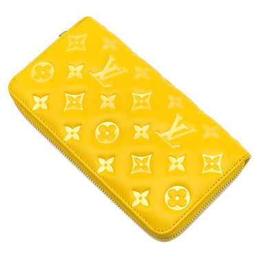 ルイヴィトン LOUIS VUITTON ジッピーウォレット クッサン M13699 ギンコイエロー レザー 長財布 ゴールド金具 モノグラム エンボス ラウンドファスナー
