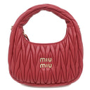 ミュウミュウ MIU MIU ワンダー マテラッセレザー ホーボーバッグ 5BC125 レッド レザー 2WAYバッグ ゴールド金具 ハンドバッグ ショルダー