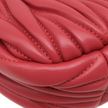 ミュウミュウ MIU MIU ワンダー マテラッセレザー ホーボーバッグ 5BC125 レッド レザー 2WAYバッグ ゴールド金具 ハンドバッグ ショルダー