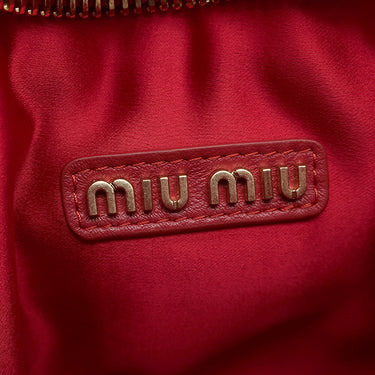 ミュウミュウ MIU MIU ワンダー マテラッセレザー ホーボーバッグ 5BC125 レッド レザー 2WAYバッグ ゴールド金具 ハンドバッグ ショルダー