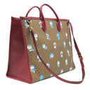 グッチ GUCCI ドラえもんコラボ トート 653952 ベージュ×レッド レザー ミニGGスプリームキャンバス 2WAYバッグ ゴールド金具 どらえもん ショルダー 肩掛け