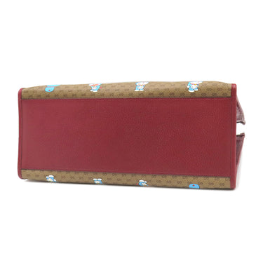 グッチ GUCCI ドラえもんコラボ トート 653952 ベージュ×レッド レザー ミニGGスプリームキャンバス 2WAYバッグ ゴールド金具 どらえもん ショルダー 肩掛け