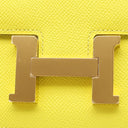 エルメス HERMES コンスタンスミニ 3 18 ライム ヴォーエプソン ショルダーバッグ ローズゴールド金具 黄色 ピンクゴールド金具