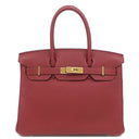 エルメス HERMES バーキン30 ルージュグレナ トゴ ハンドバッグ ゴールド金具 赤