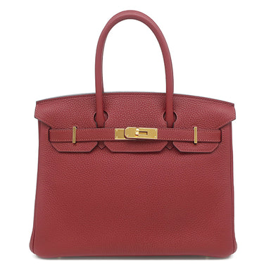 エルメス HERMES バーキン30 ルージュグレナ トゴ ハンドバッグ ゴールド金具 赤