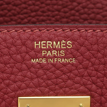 エルメス HERMES バーキン30 ルージュグレナ トゴ ハンドバッグ ゴールド金具 赤