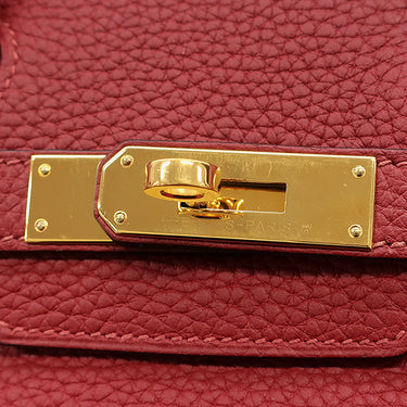 エルメス HERMES バーキン30 ルージュグレナ トゴ ハンドバッグ ゴールド金具 赤