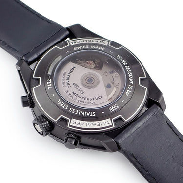 腕時計 モンブラン Montblanc タイムウォーカー クロノグラフ UTC 116102 自動巻き メンズ ブラックDLC加工 黒 デイト GMT