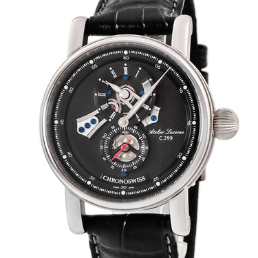 腕時計 クロノスイス CHRONOSWISS フライング レギュレーター オープンギア CH-8753-BKBK 自動巻き メンズ スモールセコンド 黒