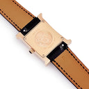 腕時計 エルメス HERMES Hウォッチ PM HH1.270b クオーツ レディース K18PG無垢 ピンクゴールド H型 ブラック 黒
