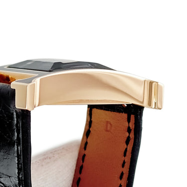 腕時計 エルメス HERMES Hウォッチ PM HH1.270b クオーツ レディース K18PG無垢 ピンクゴールド H型 ブラック 黒