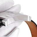 腕時計 エルメス HERMES Hウォッチ TGM HH2.810 自動巻き メンズ H型 デイト ブラック スクエア アラビア 3針