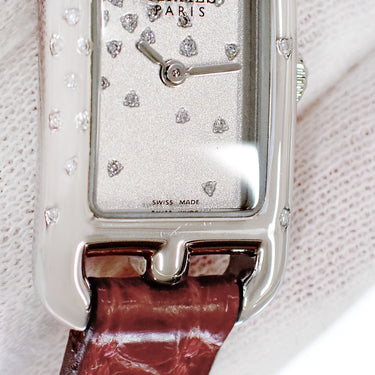 腕時計 エルメス HERMES ナンタケット ミニ ジュテ ドゥ ディアマン NA2.131 クオーツ レディース 純正ダイヤ シルバー 角型