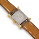 腕時計 エルメス HERMES Hウォッチ ミニ TPM ドゥブルトゥール HH1.101 クオーツ レディース ホワイト H型 ゴールドプレーテッド