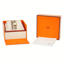 腕時計 エルメス HERMES Hウォッチ ミニ TPM ドゥブルトゥール HH1.101 クオーツ レディース ホワイト H型 ゴールドプレーテッド
