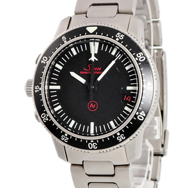 腕時計 ジン SINN クロノグラフ ミッションタイマー 503.EZM-1 自動巻き メンズ OH済 ブラック 9時位置リューズ デイト 回転ベゼル