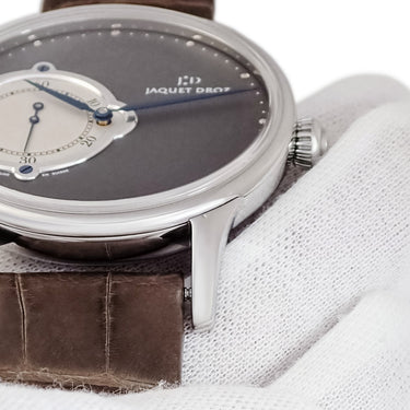 腕時計 ジャケ・ドロー Jaquet Droz グラン ウール ミニット リミテッド J017034201 自動巻き メンズ グレー 青針 シースルーバック 限定