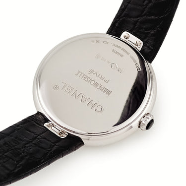 腕時計 シャネル CHANEL マドモアゼル プリヴェ H3096 クオーツ レディース K18WG無垢 純正ダイヤ 黒 オニキス 白 シェル ツバキ