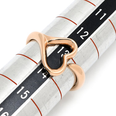 ティファニー Tiffany & Co オープンハート ローズゴールド K18PG リング 指輪 ピンクゴールド T＆Co. 750 750YG エルサ ペレッティ 13号