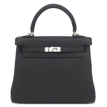 エルメス HERMES ケリー25 内縫い ブラック トゴ 2WAYバッグ マットシルバー金具 黒 2026年製