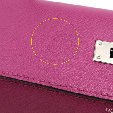 エルメス HERMES ケリー28 外縫い ローズパープル ヴォーエプソン 2WAYバッグ シルバー金具 赤紫