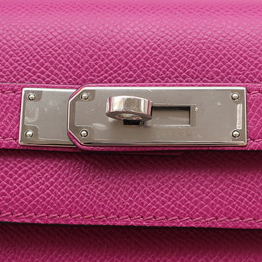 エルメス HERMES ケリー28 外縫い ローズパープル ヴォーエプソン 2WAYバッグ シルバー金具 赤紫