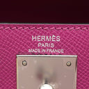 エルメス HERMES ケリー28 外縫い ローズパープル ヴォーエプソン 2WAYバッグ シルバー金具 赤紫
