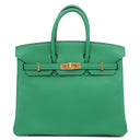 エルメス HERMES バーキン25 ヴェールヴェルティゴ ヴォースイフト ハンドバッグ ゴールド金具 緑