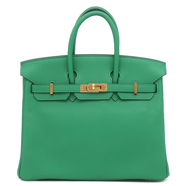 エルメス HERMES バーキン25 ヴェールヴェルティゴ ヴォースイフト ハンドバッグ ゴールド金具 緑