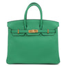 エルメス HERMES バーキン25 ヴェールヴェルティゴ ヴォースイフト ハンドバッグ ゴールド金具 緑