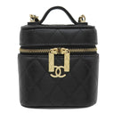 シャネル CHANEL マトラッセ スモール バニティケース AP2503 ブラック キャビアスキン ショルダーバッグ ゴールド金具 黒 ポシェット