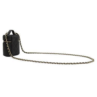 シャネル CHANEL マトラッセ スモール バニティケース AP2503 ブラック キャビアスキン ショルダーバッグ ゴールド金具 黒 ポシェット