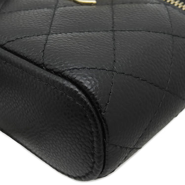 シャネル CHANEL マトラッセ スモール バニティケース AP2503 ブラック キャビアスキン ショルダーバッグ ゴールド金具 黒 ポシェット