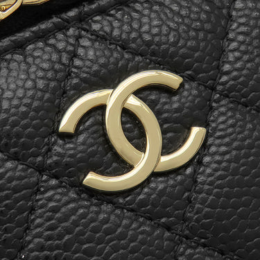 シャネル CHANEL マトラッセ スモール バニティケース AP2503 ブラック キャビアスキン ショルダーバッグ ゴールド金具 黒 ポシェット