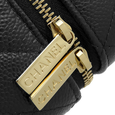 シャネル CHANEL マトラッセ スモール バニティケース AP2503 ブラック キャビアスキン ショルダーバッグ ゴールド金具 黒 ポシェット
