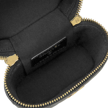 シャネル CHANEL マトラッセ スモール バニティケース AP2503 ブラック キャビアスキン ショルダーバッグ ゴールド金具 黒 ポシェット