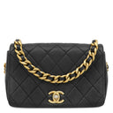 シャネル CHANEL マトラッセ フルフラップ チェーンショルダー ブラック キャビアスキン ショルダーバッグ ヴィンテージ金具 黒 ピンク ココマーク
