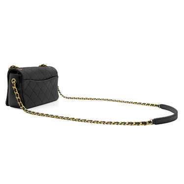 シャネル CHANEL マトラッセ フルフラップ チェーンショルダー ブラック キャビアスキン ショルダーバッグ ヴィンテージ金具 黒 ピンク ココマーク