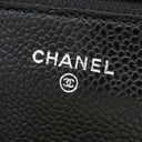 シャネル CHANEL マトラッセ チェーンウォレット ブラック キャビアスキン チェーンウォレット シルバー金具 黒