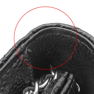 シャネル CHANEL マトラッセ チェーンウォレット ブラック キャビアスキン チェーンウォレット シルバー金具 黒