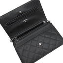 シャネル CHANEL マトラッセ チェーンウォレット ブラック キャビアスキン チェーンウォレット シルバー金具 黒