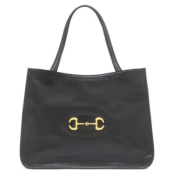 グッチ GUCCI ホースビット 1955 623694 ブラック レザー トートバッグ
